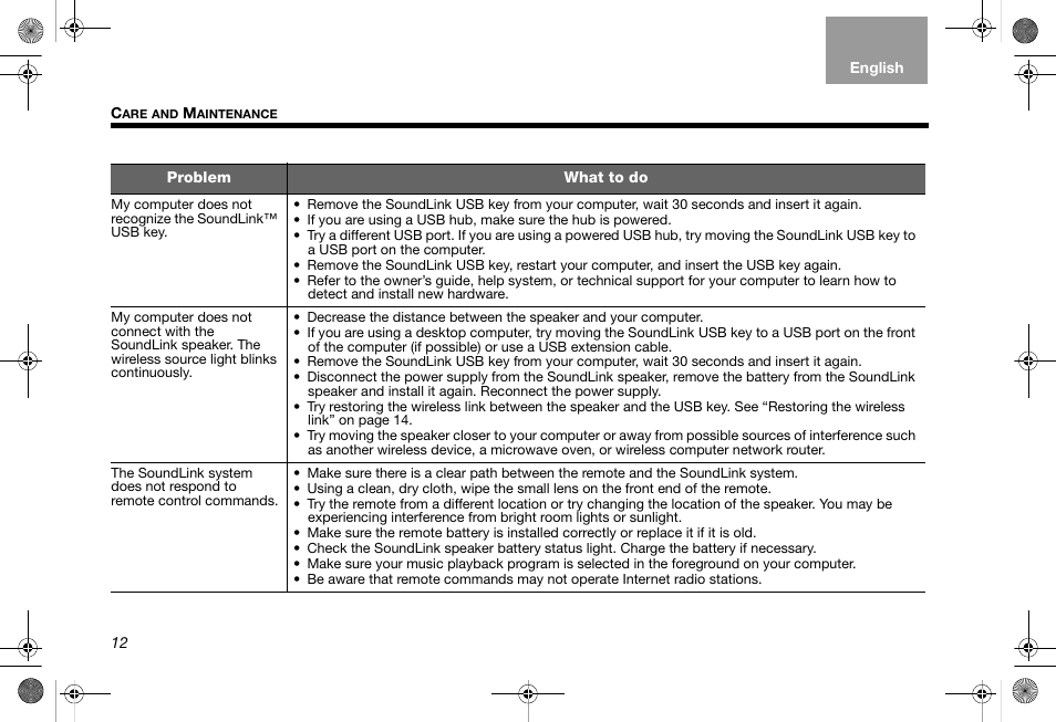 Bose SoundLink AM319182 User Manual | Page 16 / 56