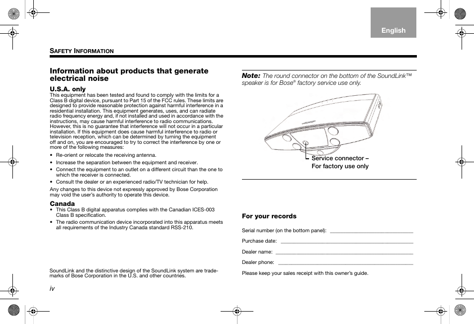 Bose SoundLink AM319182 User Manual | Page 4 / 56