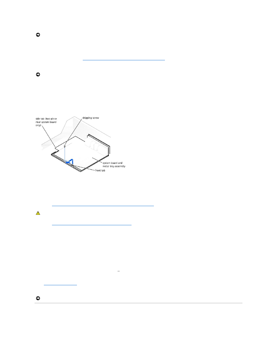 Closing the computer cover, Close the computer cover, Replacing the system board | Dell Dimension 8200 User Manual | Page 26 / 57