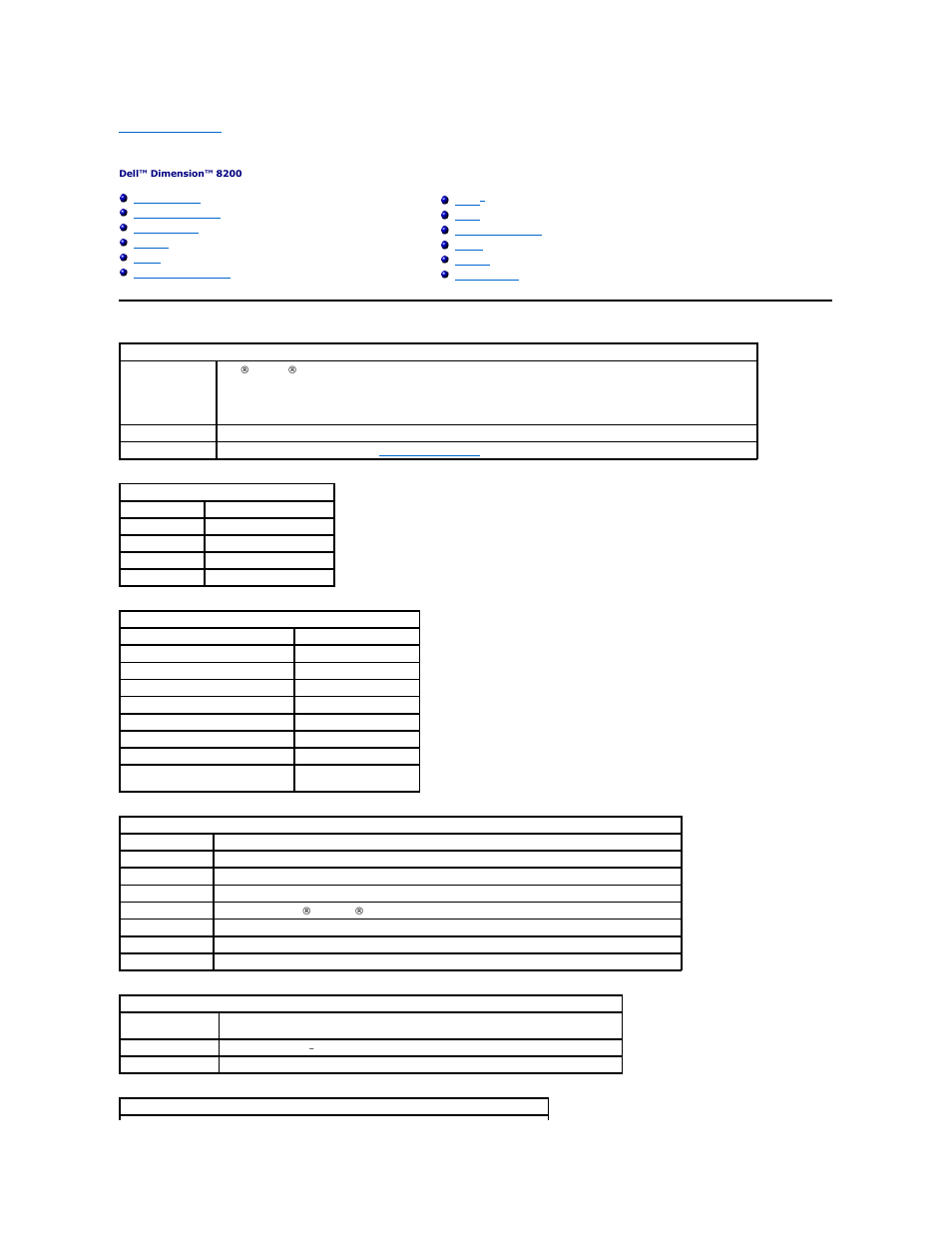 Technical specifications | Dell Dimension 8200 User Manual | Page 43 / 57