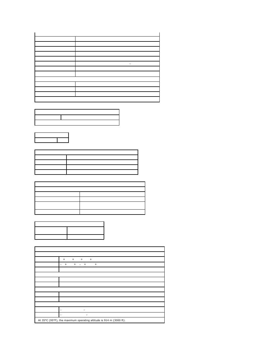 Audio, Video, Controls and lights | Power, Physical, Environmental | Dell Dimension 8200 User Manual | Page 44 / 57