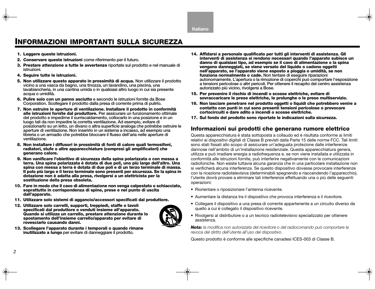 Nformazioni, Importanti, Sulla | Sicurezza | Bose Lifestyle AM301726 User Manual | Page 112 / 267