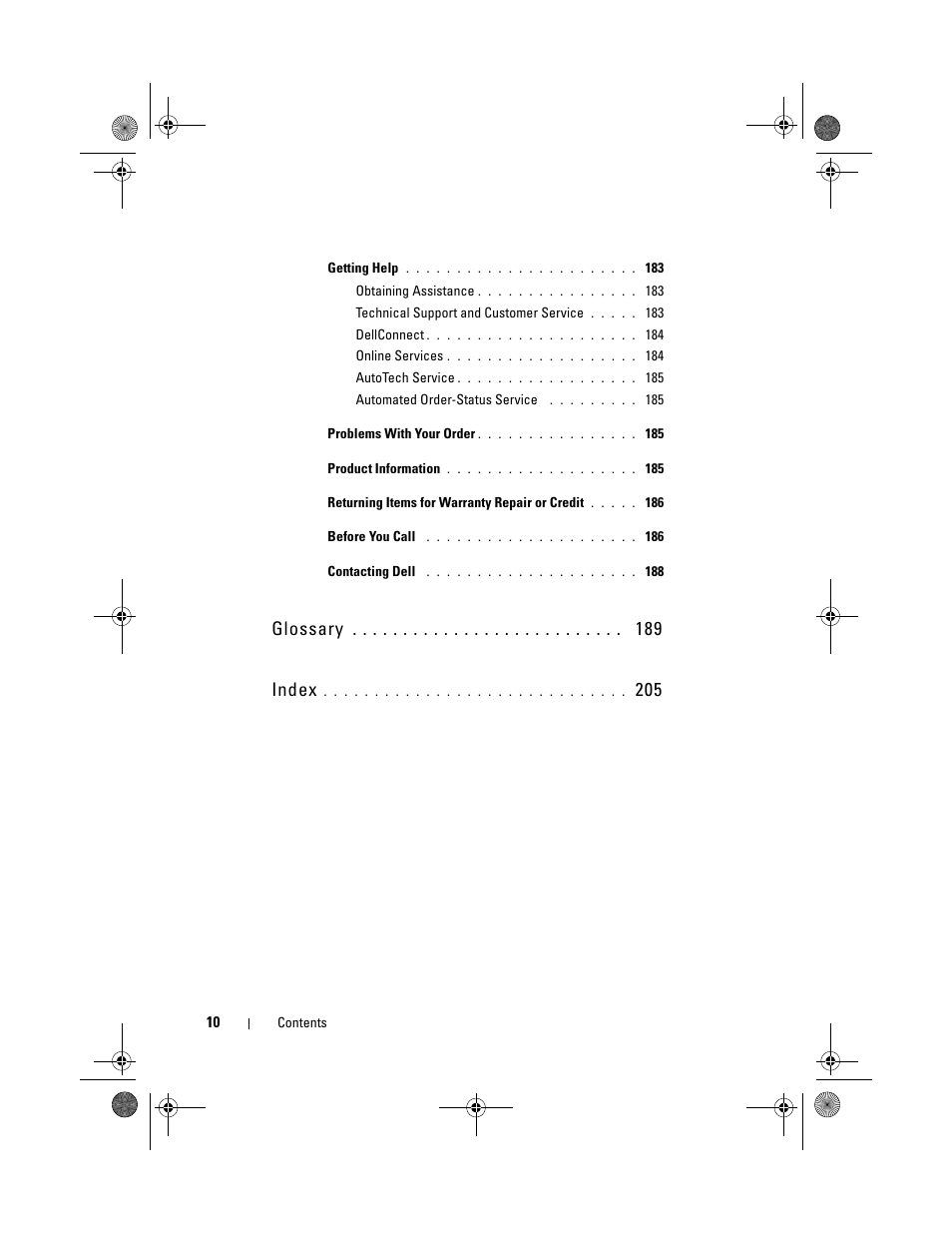 Glossary index | Dell Inspiron 531s (Mid 2007) User Manual | Page 10 / 212