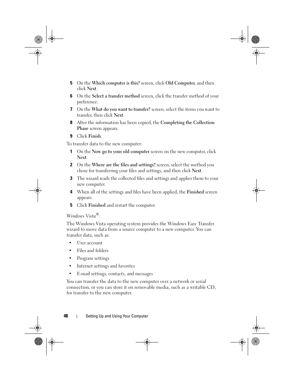 Windows vista | Dell Inspiron 531s (Mid 2007) User Manual | Page 48 / 212