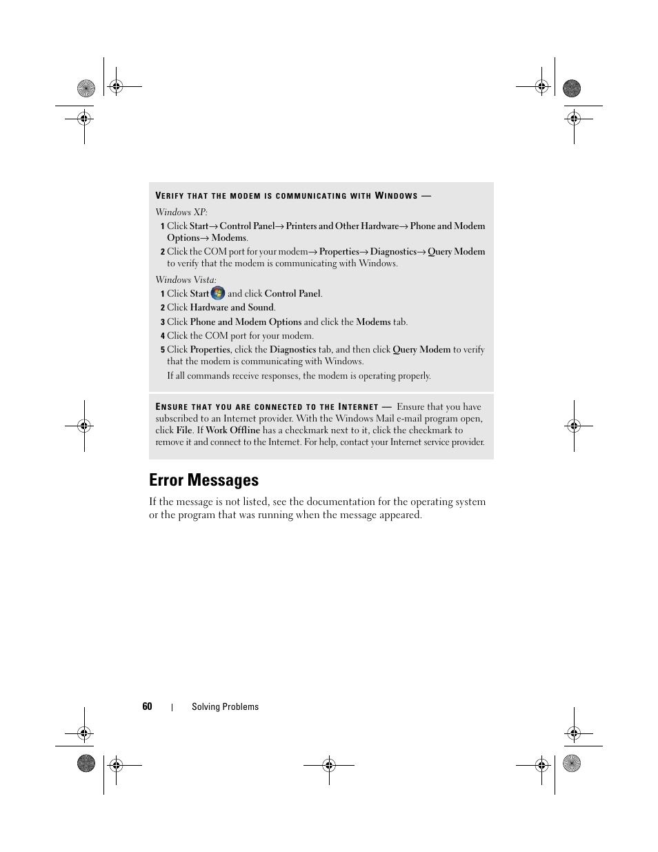 Error messages | Dell Inspiron 531s (Mid 2007) User Manual | Page 60 / 212