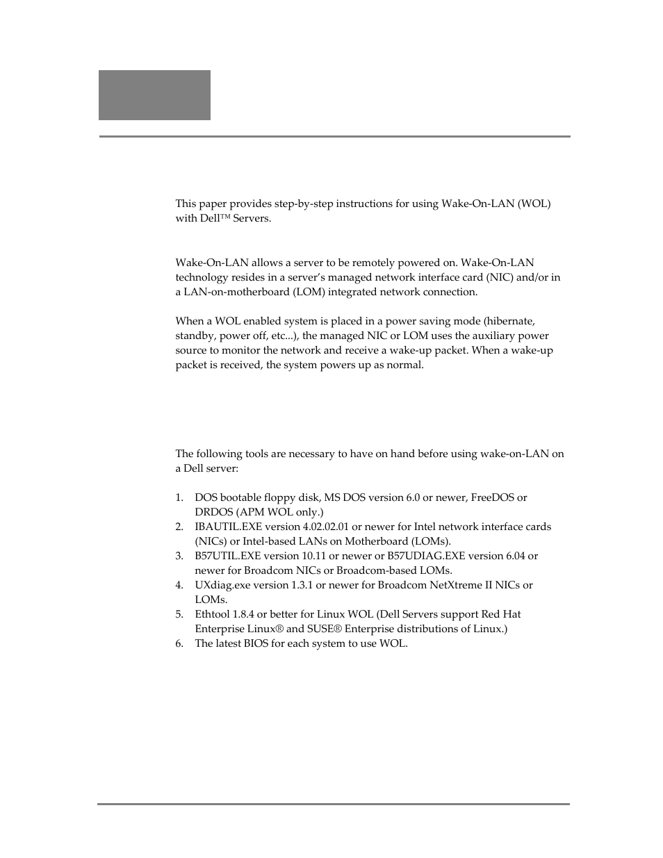 Introduction | Dell Wake-on-LAN User Manual | Page 3 / 15