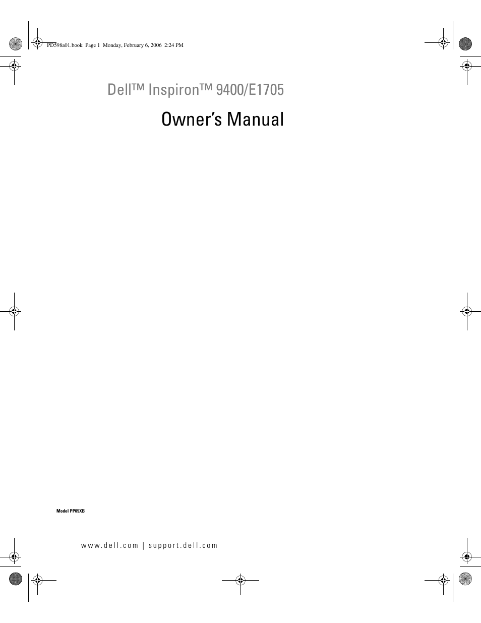 Dell Inspiron E1705 User Manual | 188 pages