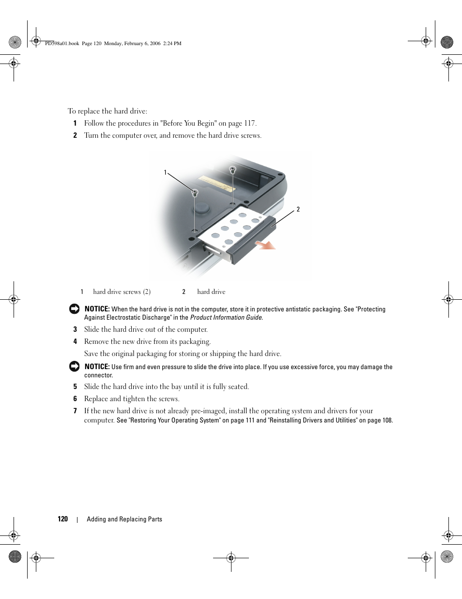Dell Inspiron E1705 User Manual | Page 120 / 188