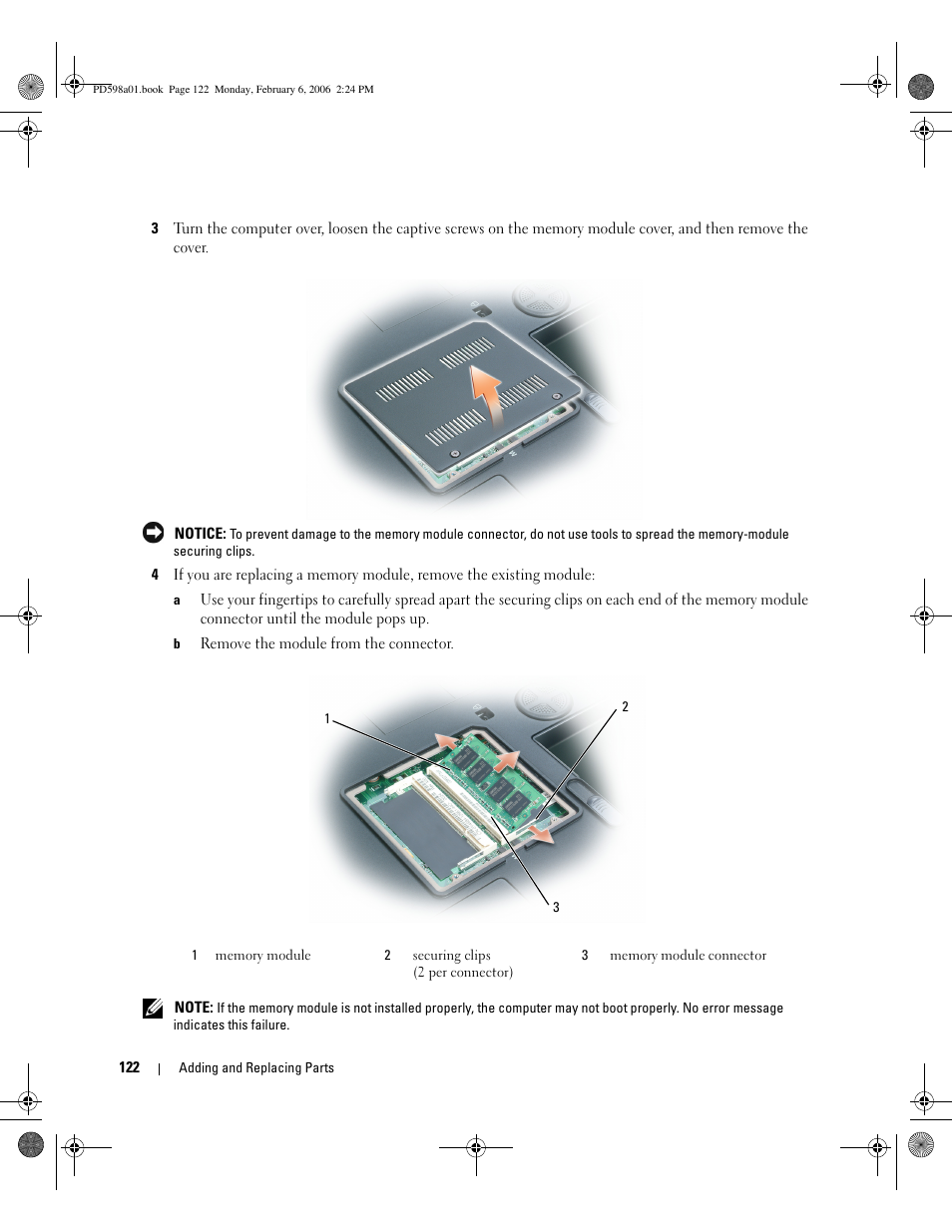 Dell Inspiron E1705 User Manual | Page 122 / 188