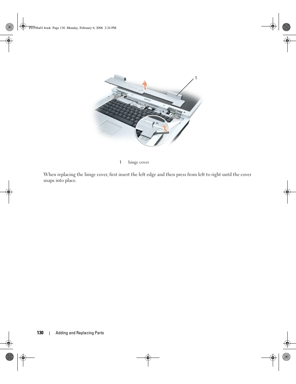 Dell Inspiron E1705 User Manual | Page 130 / 188