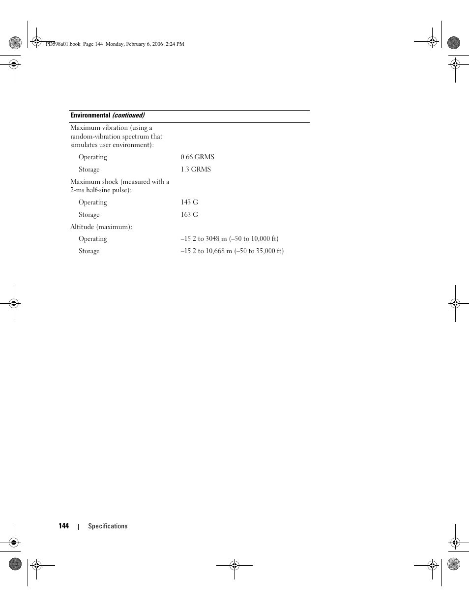 Dell Inspiron E1705 User Manual | Page 144 / 188