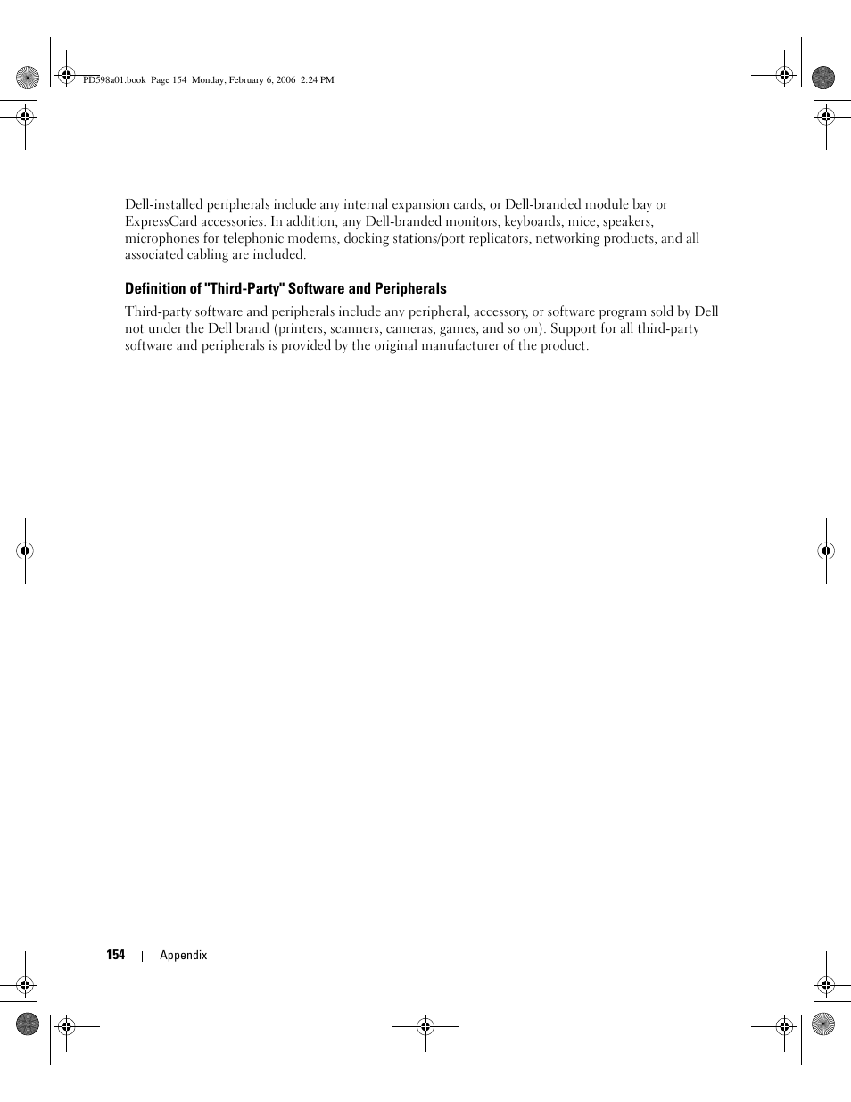 Dell Inspiron E1705 User Manual | Page 154 / 188