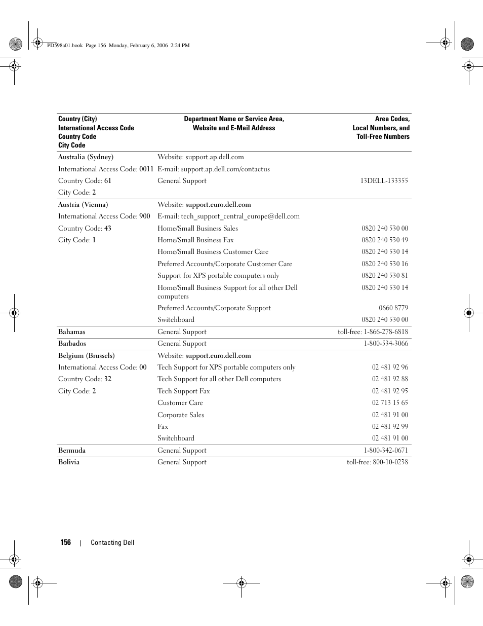 Dell Inspiron E1705 User Manual | Page 156 / 188