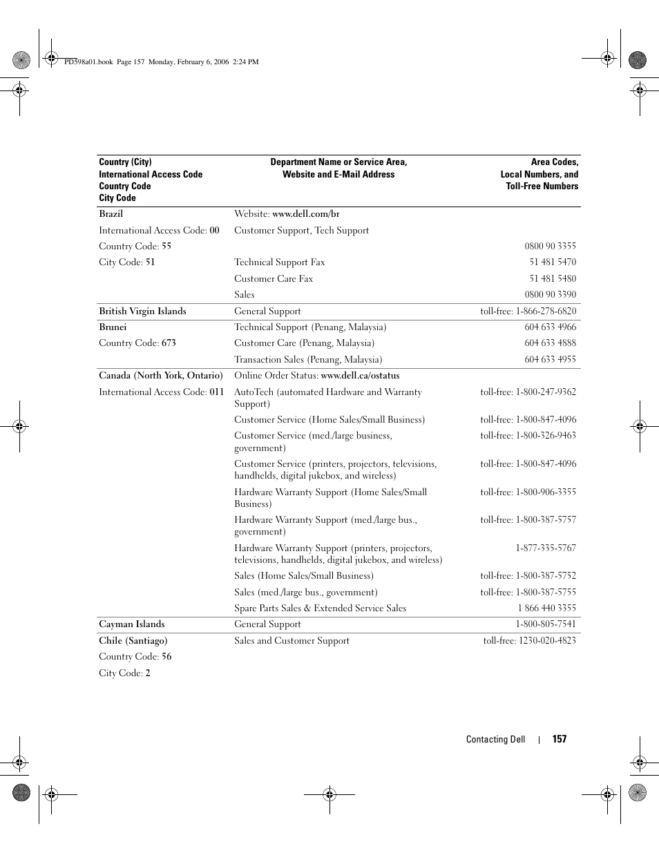 Dell Inspiron E1705 User Manual | Page 157 / 188
