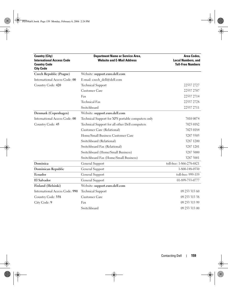 Dell Inspiron E1705 User Manual | Page 159 / 188