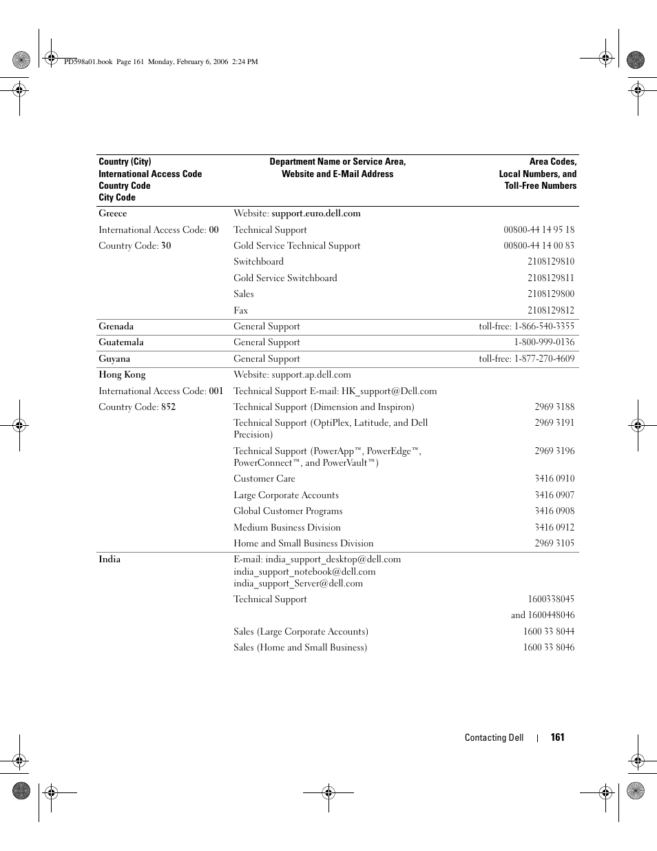 Dell Inspiron E1705 User Manual | Page 161 / 188