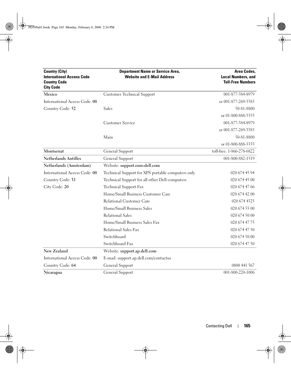 Dell Inspiron E1705 User Manual | Page 165 / 188