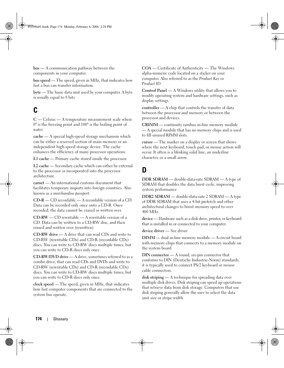 Dell Inspiron E1705 User Manual | Page 174 / 188