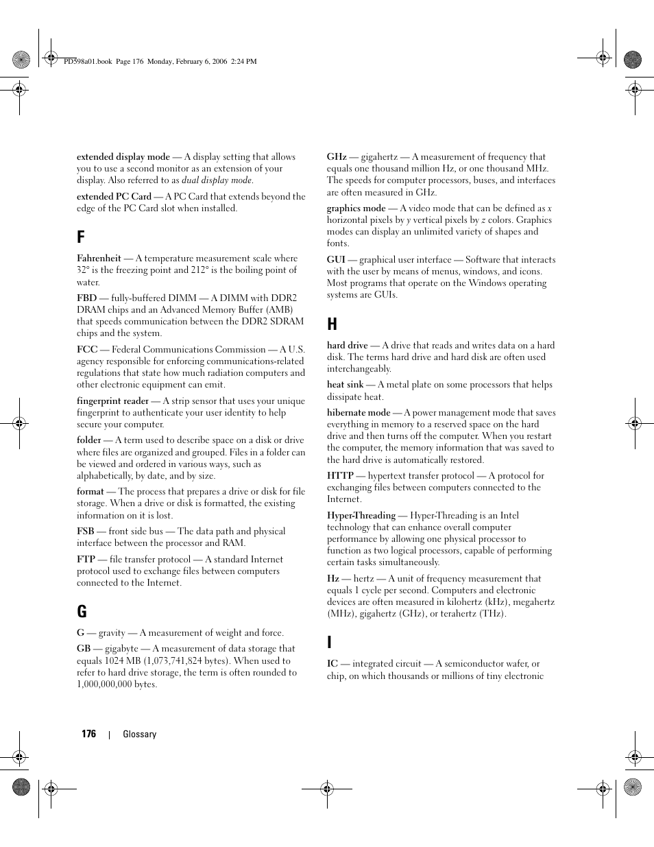 Dell Inspiron E1705 User Manual | Page 176 / 188