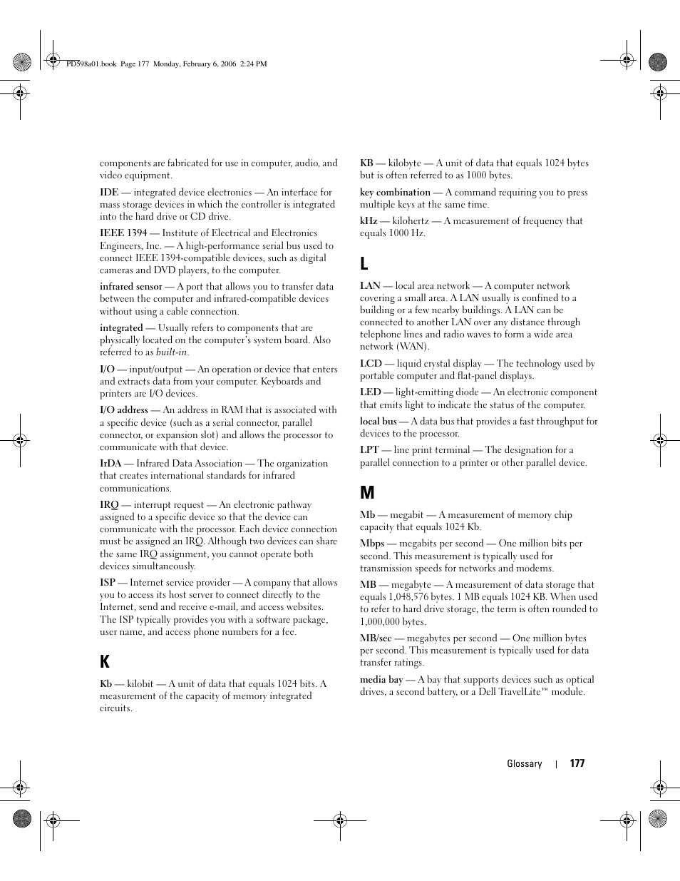 Dell Inspiron E1705 User Manual | Page 177 / 188