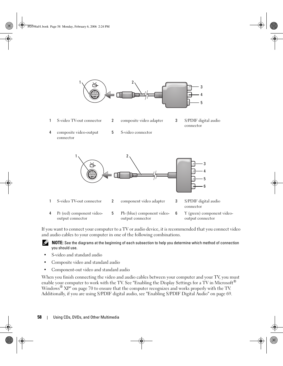 Dell Inspiron E1705 User Manual | Page 58 / 188