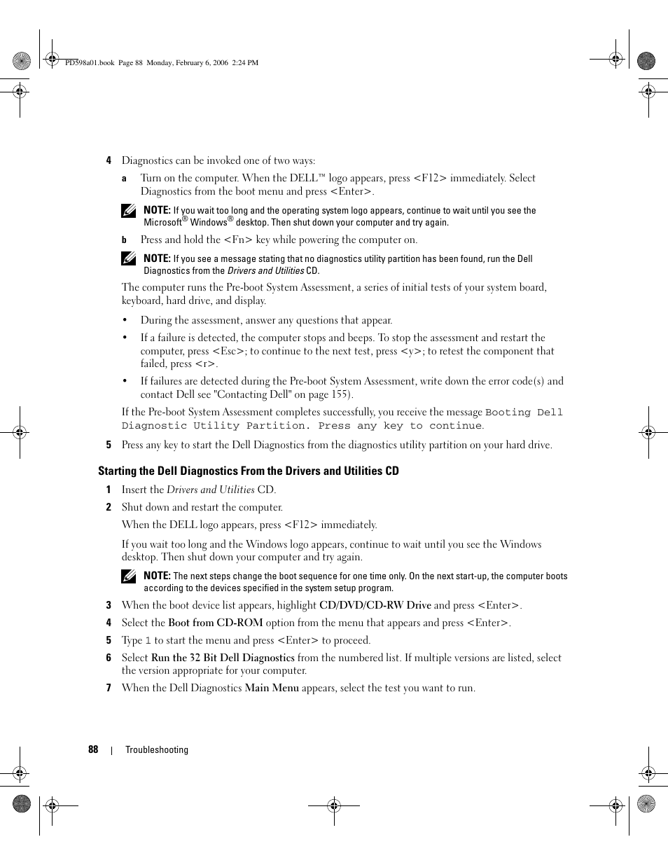 Dell Inspiron E1705 User Manual | Page 88 / 188