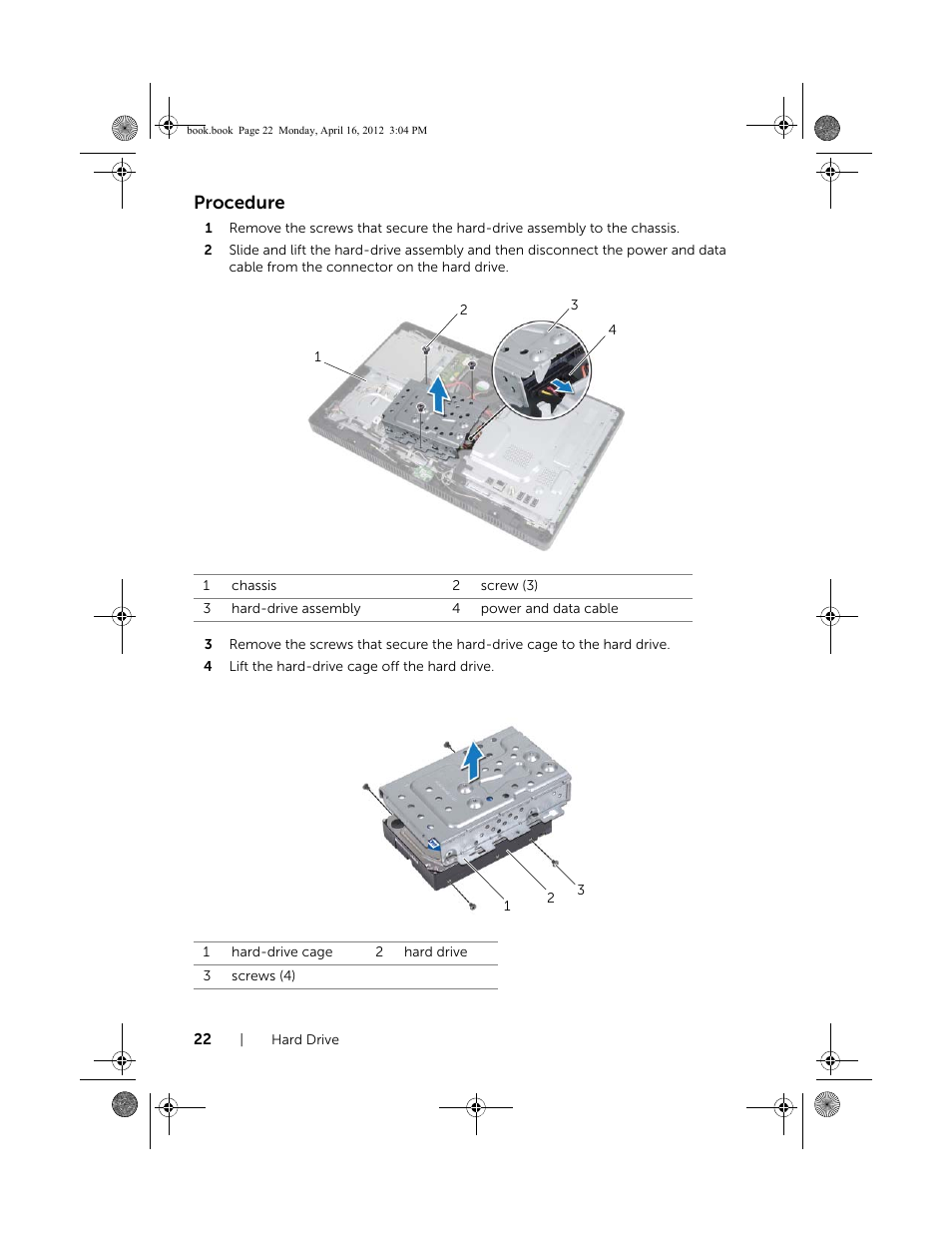 Procedure | Dell Inspiron One 2020 (Early 2012) User Manual | Page 22 / 110