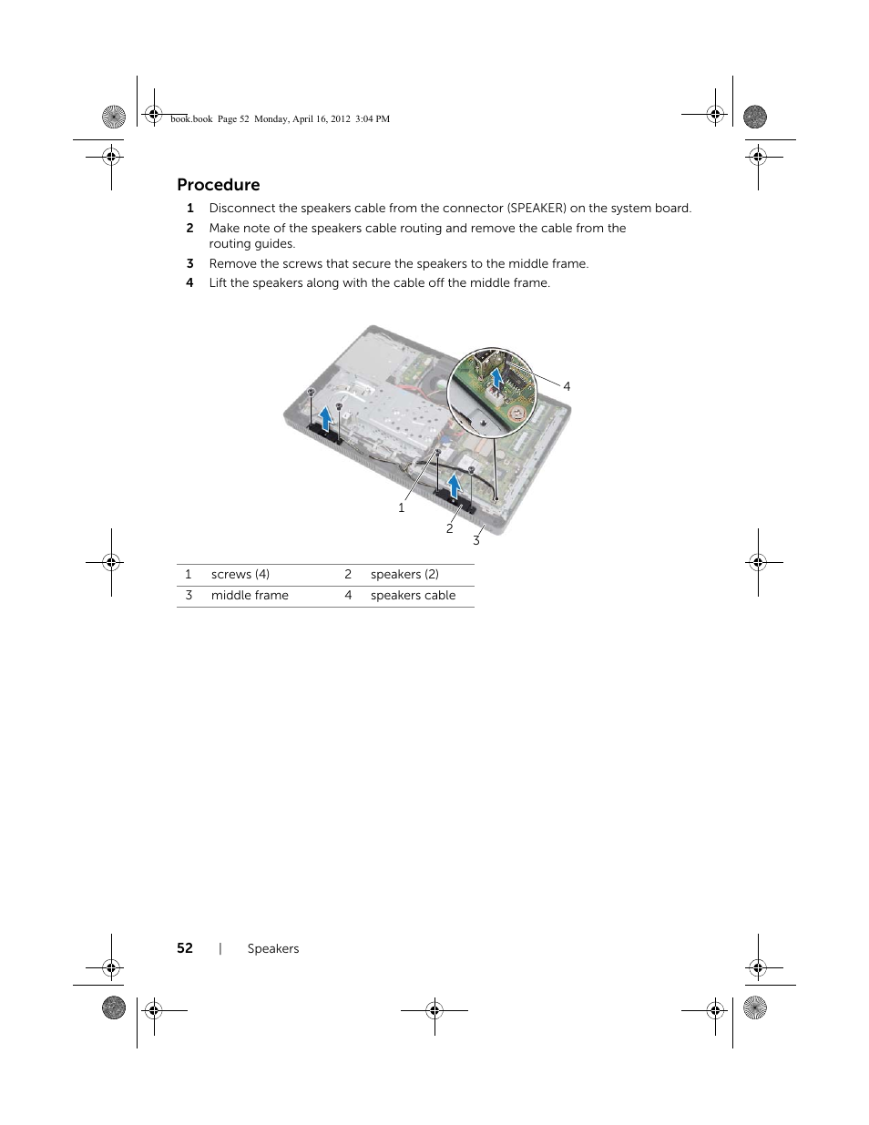 Procedure | Dell Inspiron One 2020 (Early 2012) User Manual | Page 52 / 110