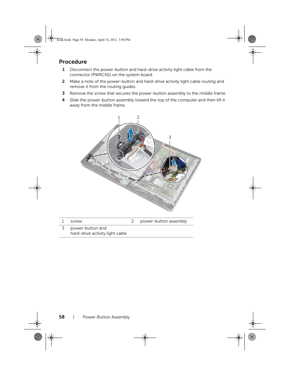 Procedure | Dell Inspiron One 2020 (Early 2012) User Manual | Page 58 / 110