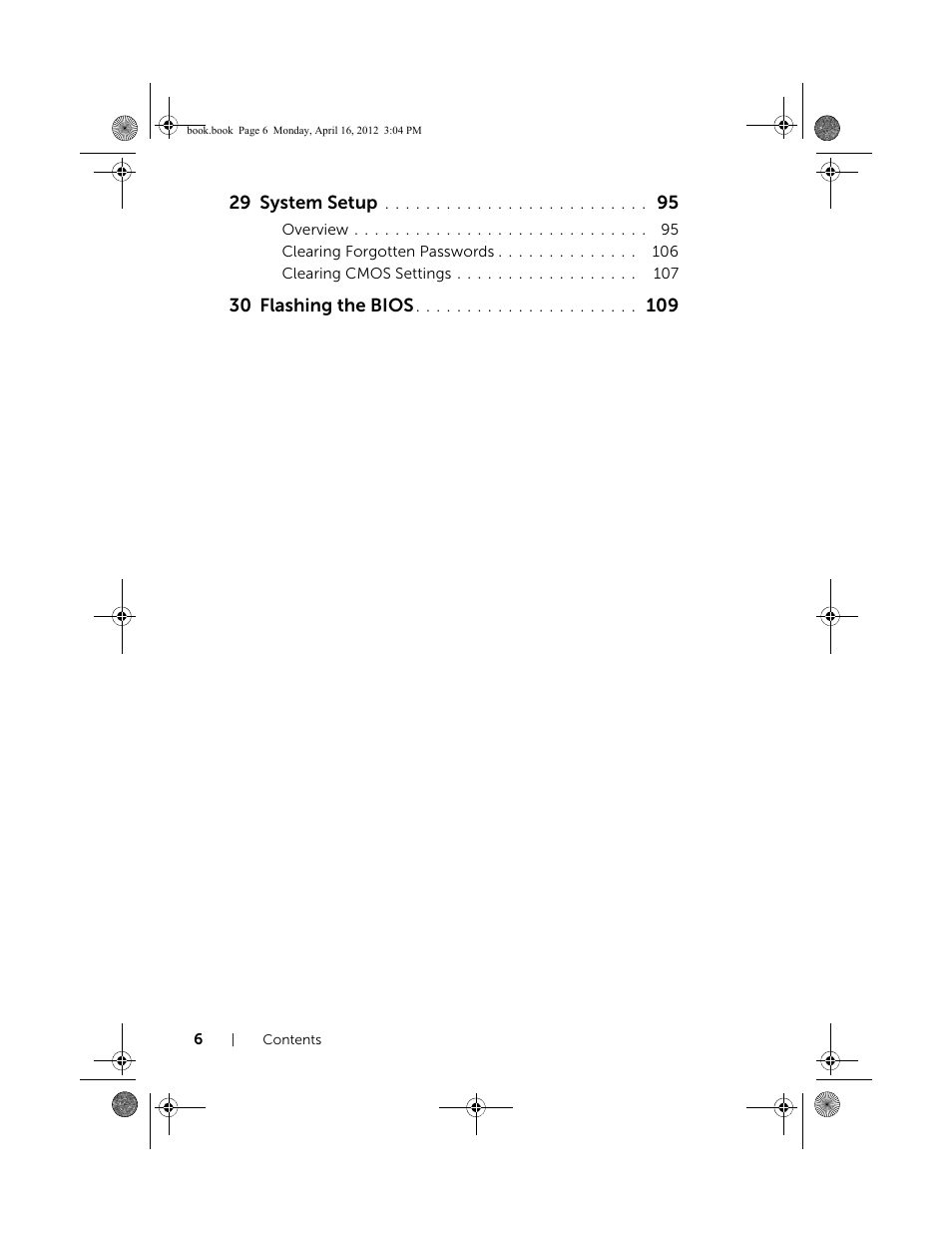 29 system setup, 30 flashing the bios | Dell Inspiron One 2020 (Early 2012) User Manual | Page 6 / 110