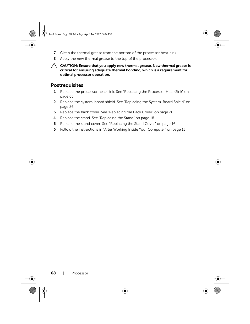 Postrequisites | Dell Inspiron One 2020 (Early 2012) User Manual | Page 68 / 110