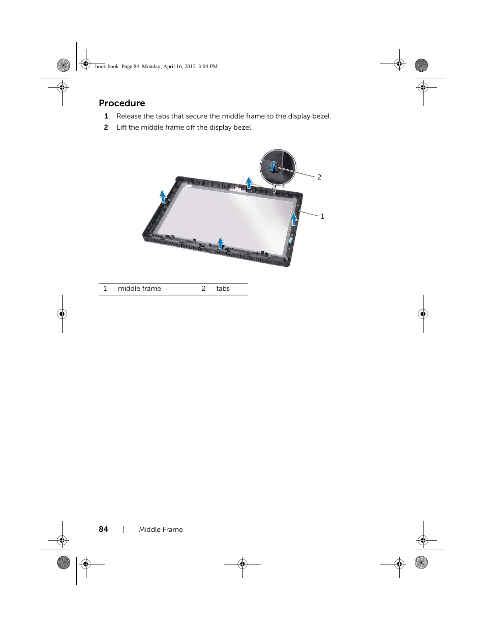 Procedure | Dell Inspiron One 2020 (Early 2012) User Manual | Page 84 / 110