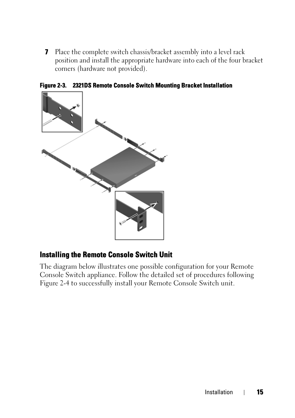 Installing the remote console switch unit | Dell KVM 4161DS User Manual | Page 31 / 244