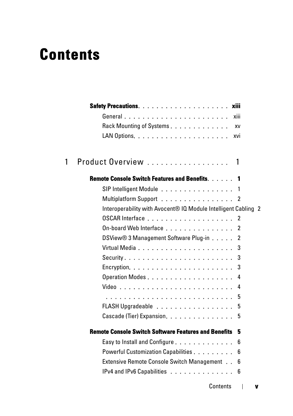 Dell KVM 4161DS User Manual | Page 5 / 244