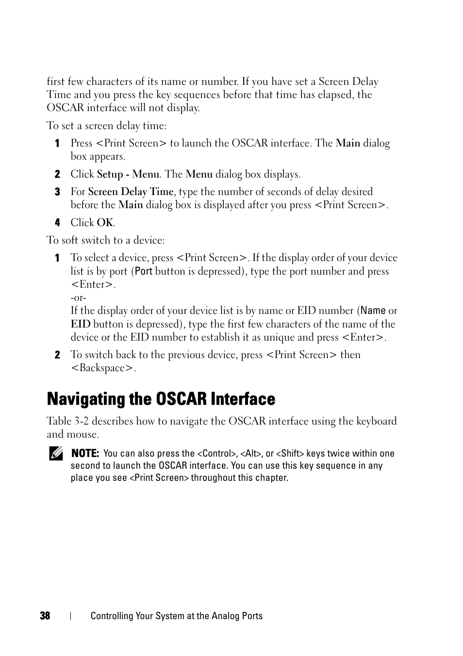 Navigating the oscar interface | Dell KVM 4161DS User Manual | Page 54 / 244