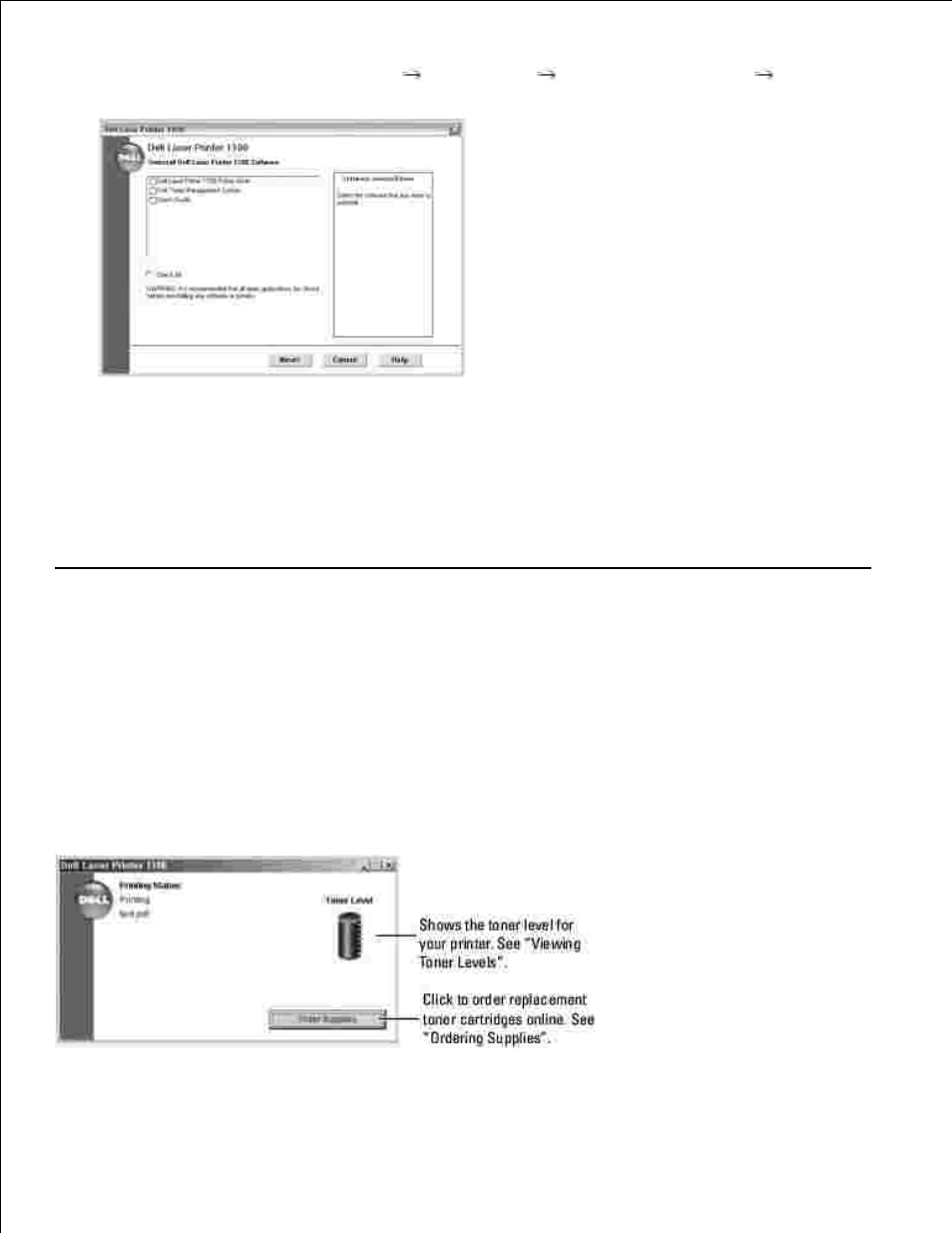 Using the dell toner management system, Printing status window, Using the dell™ toner management system | Dell 1100 Laser Mono Printer User Manual | Page 19 / 93