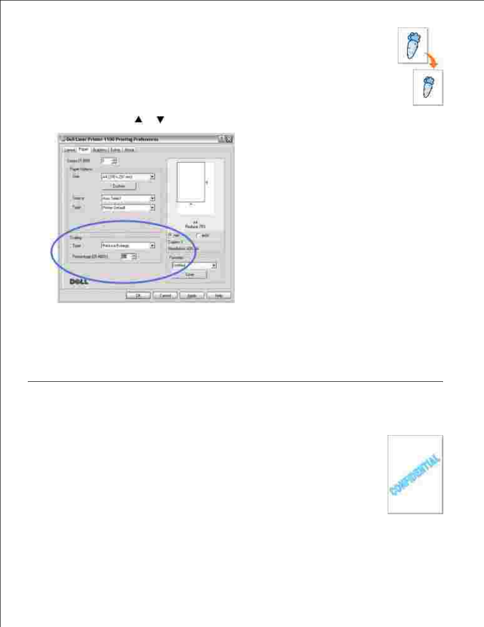 Using watermarks, Using an existing watermark | Dell 1100 Laser Mono Printer User Manual | Page 47 / 93