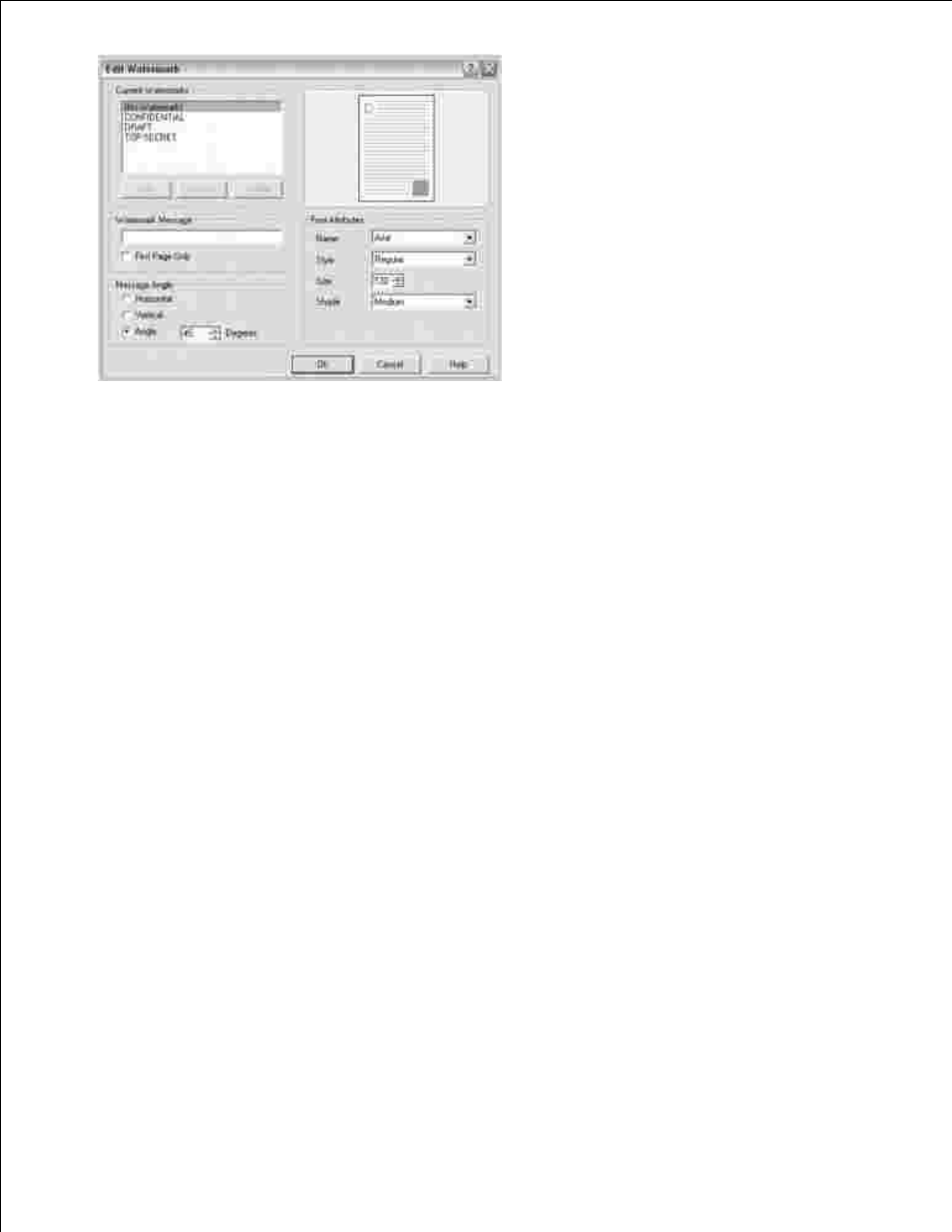 Editing a watermark | Dell 1100 Laser Mono Printer User Manual | Page 49 / 93