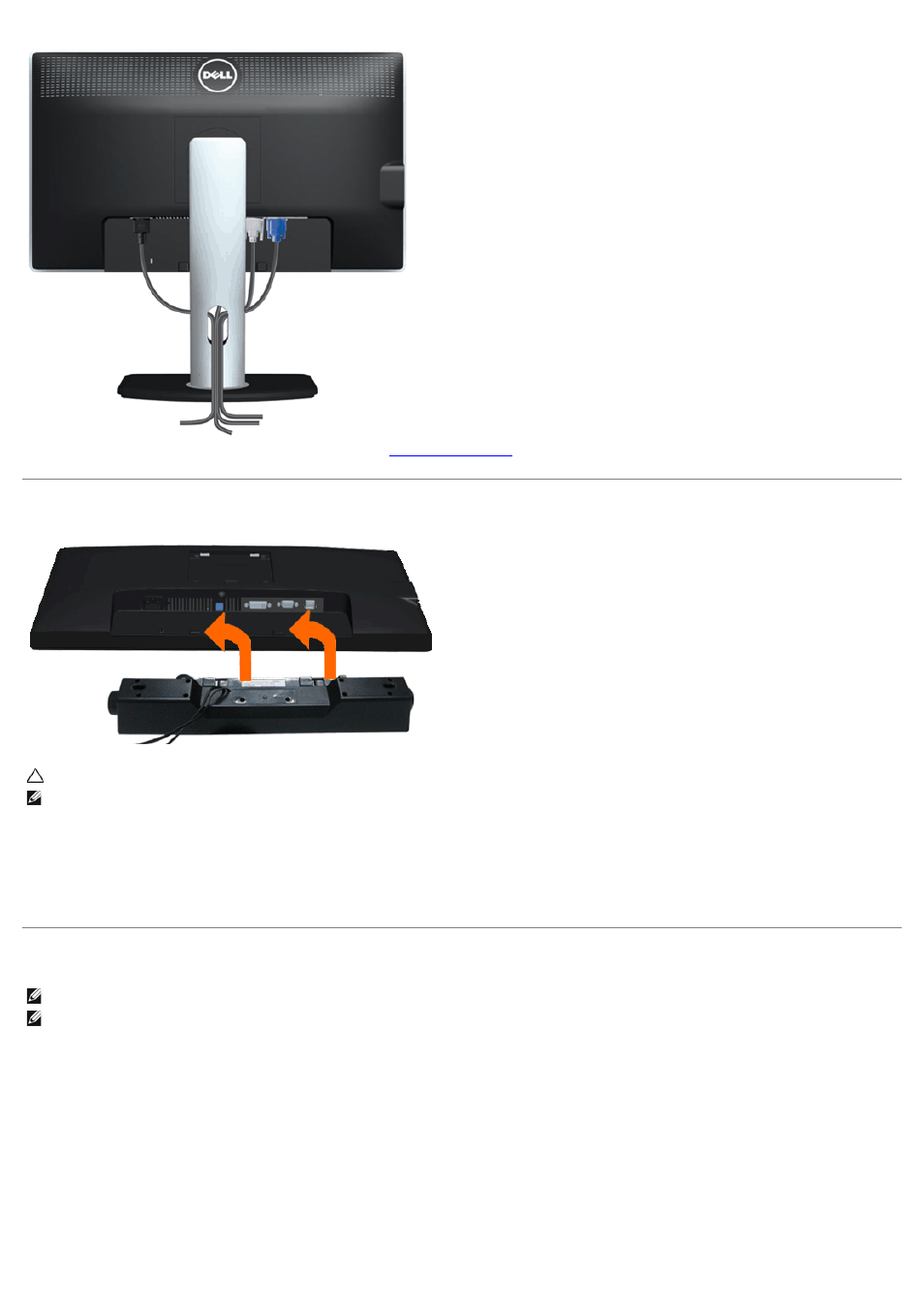 Attaching the soundbar (optional), Removing the stand | Dell P2012H Monitor User Manual | Page 21 / 41