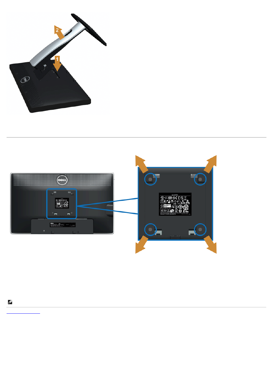 Wall mounting (optional) | Dell P2012H Monitor User Manual | Page 22 / 41