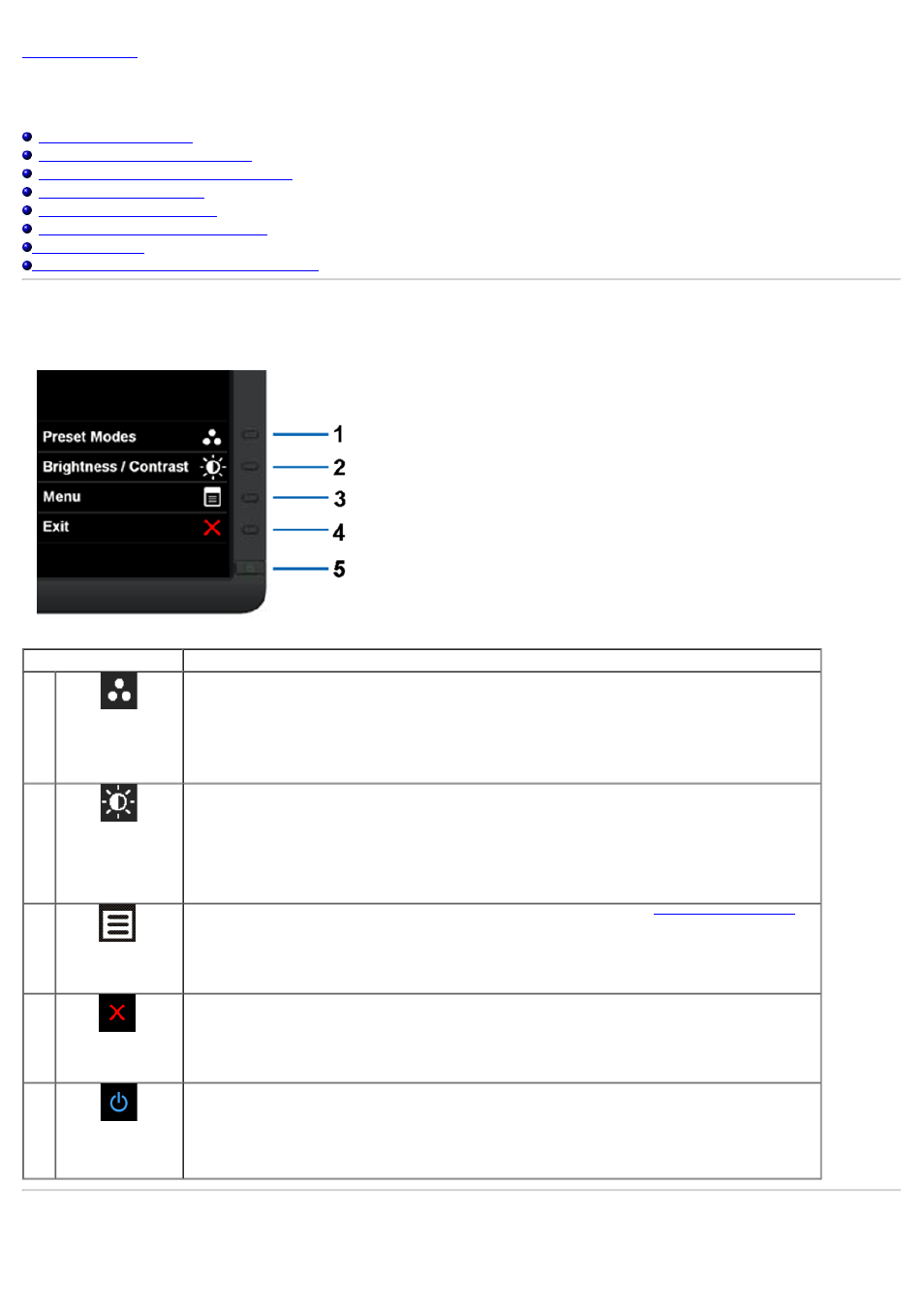 Operating the monitor, Using the front panel, Using the on-screen display (osd) menu | Dell P2012H Monitor User Manual | Page 23 / 41