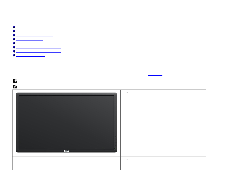 About your monitor, Package contents | Dell P2012H Monitor User Manual | Page 4 / 41