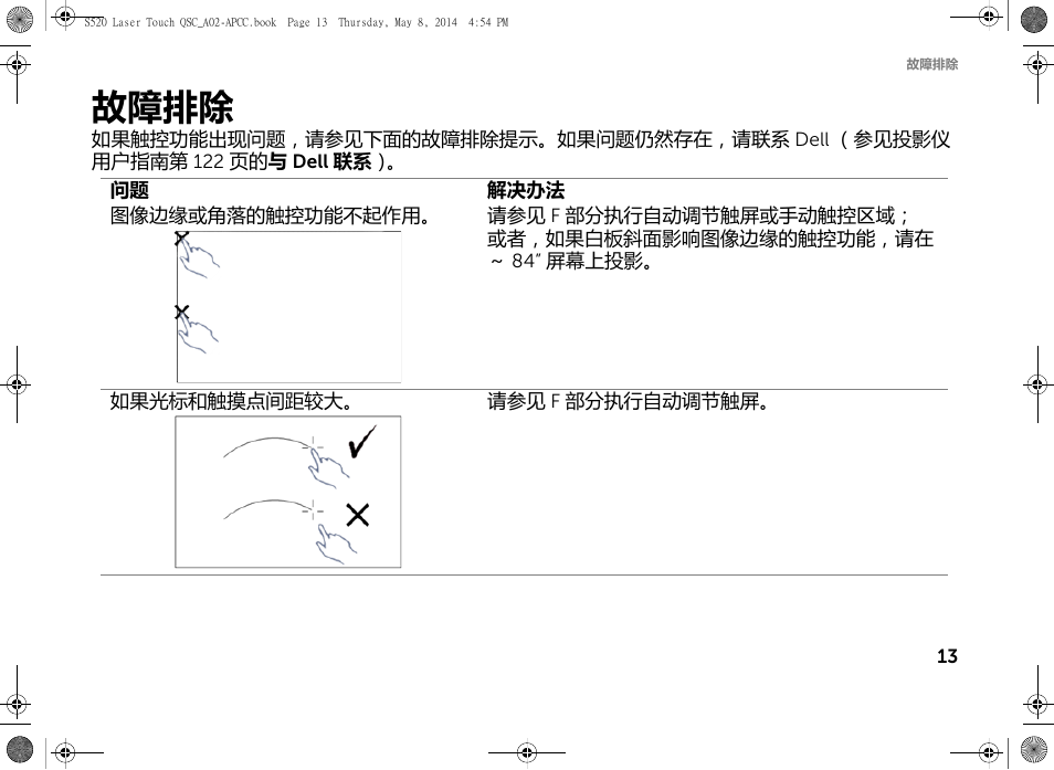 故障排除 | Dell S520 Projector User Manual | Page 43 / 102