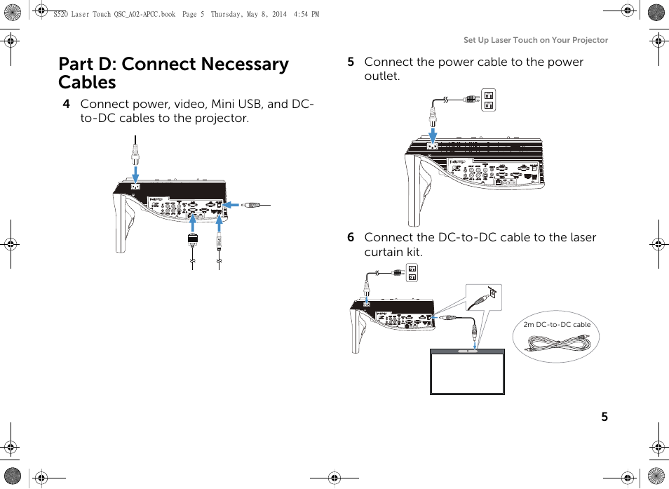 Part d: connect necessary cables | Dell S520 Projector User Manual | Page 7 / 102