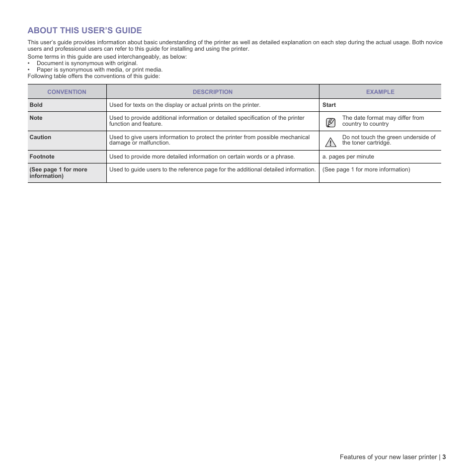 About this user’s guide | Dell 1230c Color Laser Printer User Manual | Page 3 / 74