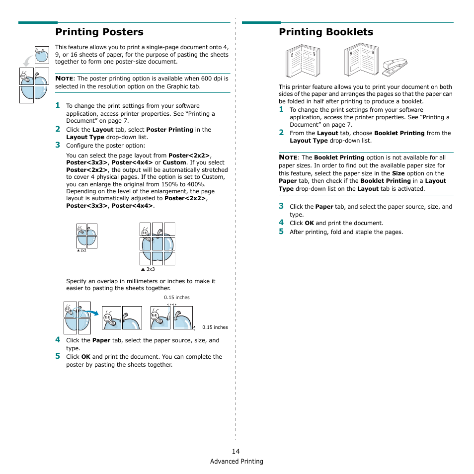 Printing posters, Printing booklets, Printing posters printing booklets | Dell 1230c Color Laser Printer User Manual | Page 61 / 74