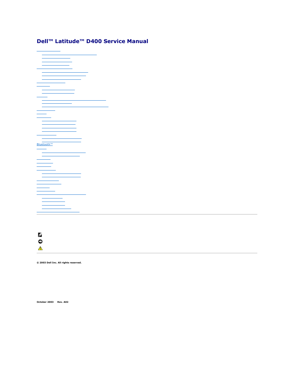 Dell LATITUDE D400 User Manual | 47 pages