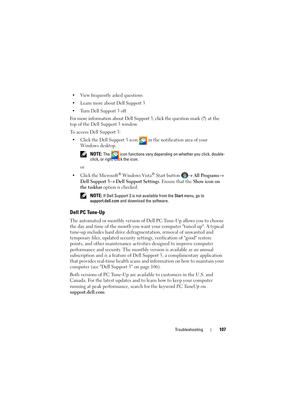 Dell pc tune-up | Dell Inspiron 1521 (Mid 2007) User Manual | Page 107 / 222