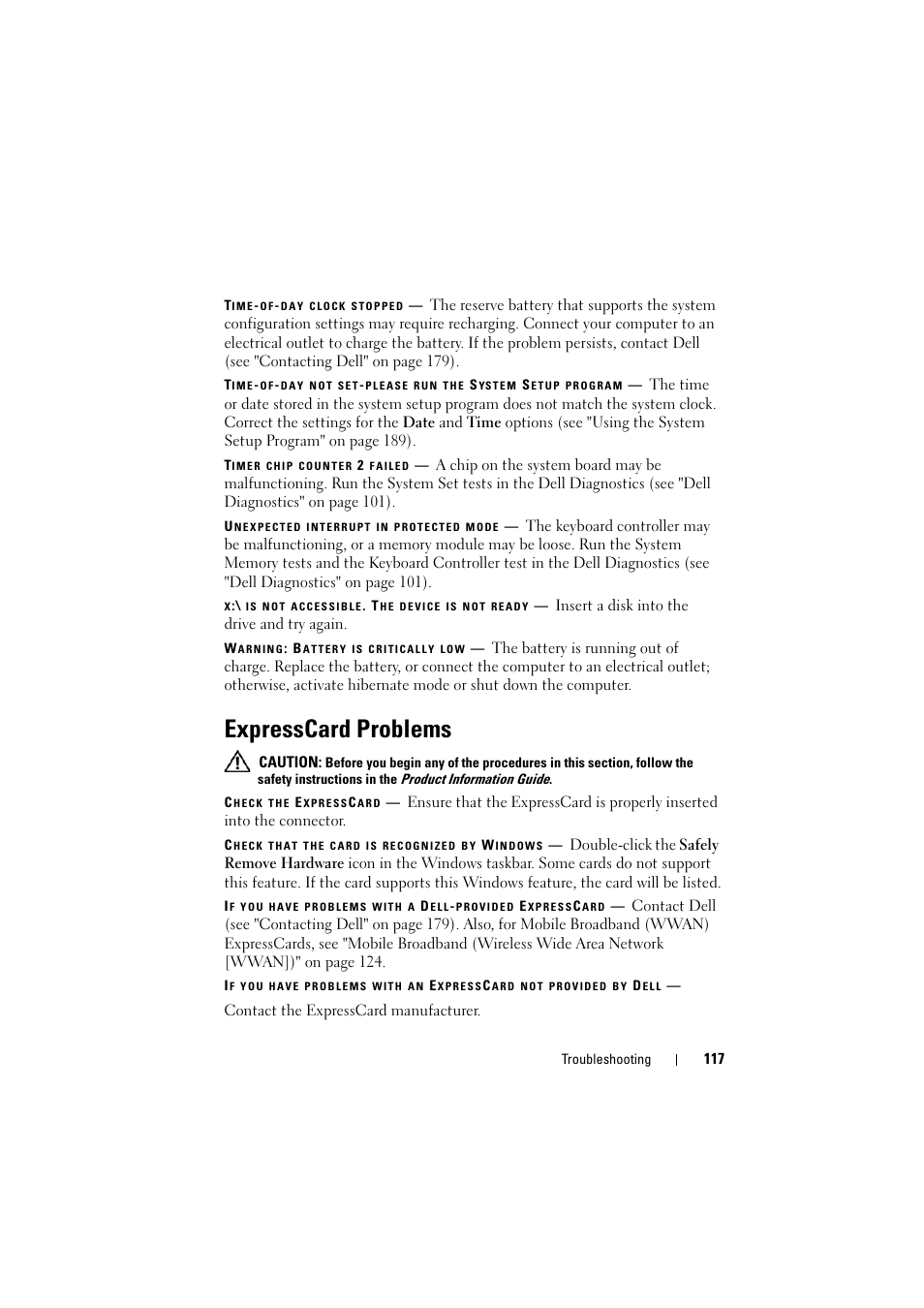 Expresscard problems | Dell Inspiron 1521 (Mid 2007) User Manual | Page 117 / 222