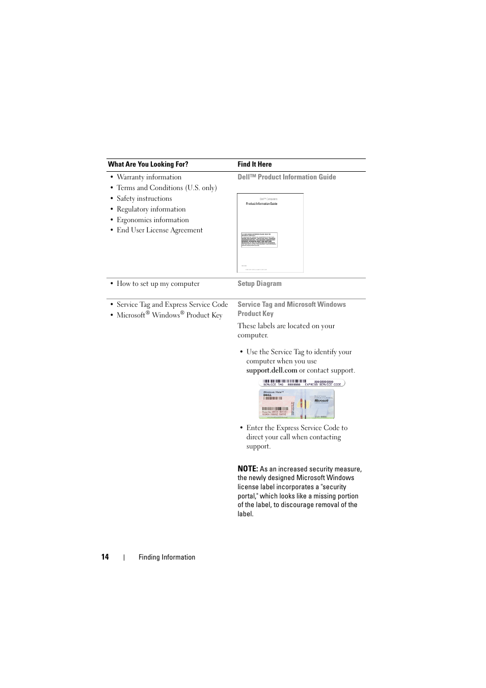 Dell Inspiron 1521 (Mid 2007) User Manual | Page 14 / 222